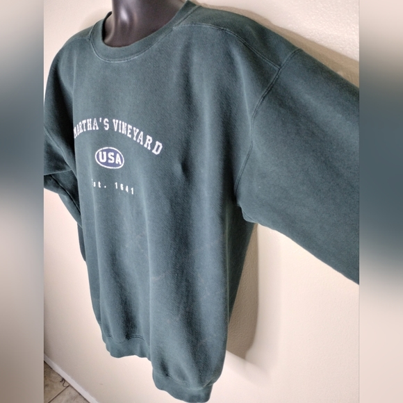 VINTAGE 90s Martha's Vineyard Adult Large Sweatshirt Santee HVYWT Crewneck USA - Picture 4 of 9
